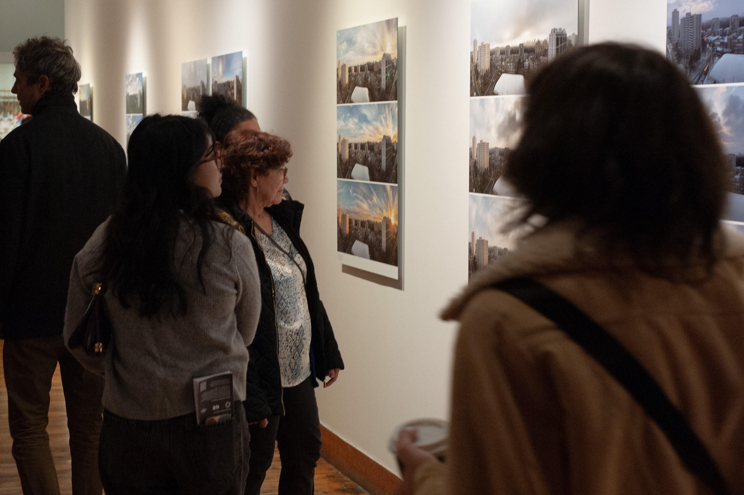 Visitors walk along the corridor past the Shifts.